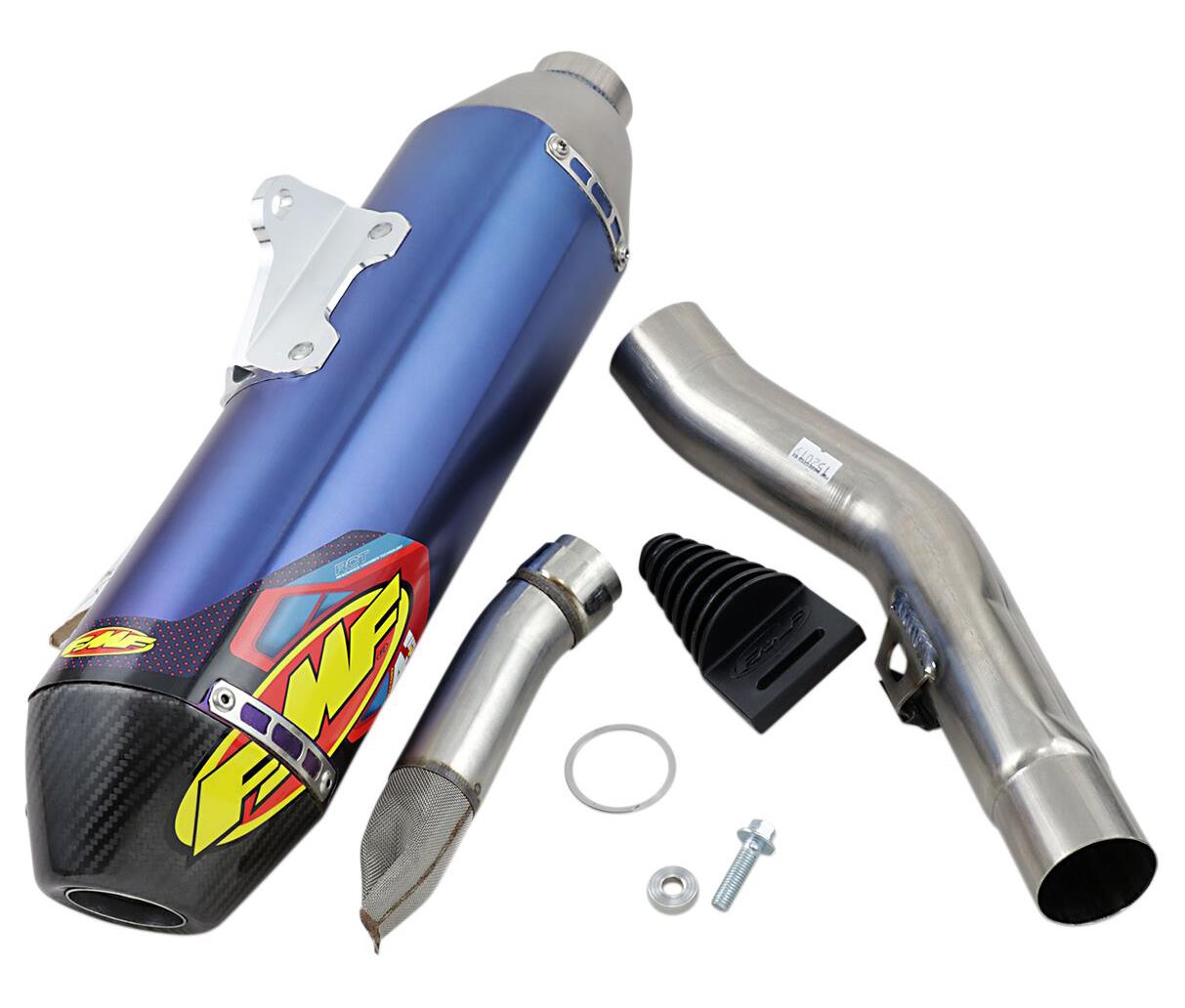 FMF Factory 4.1 RCT Blue Slip-On Carbon End Exhaust Silencer For Suzuki RM-Z 250 Army Edition 2023-2024